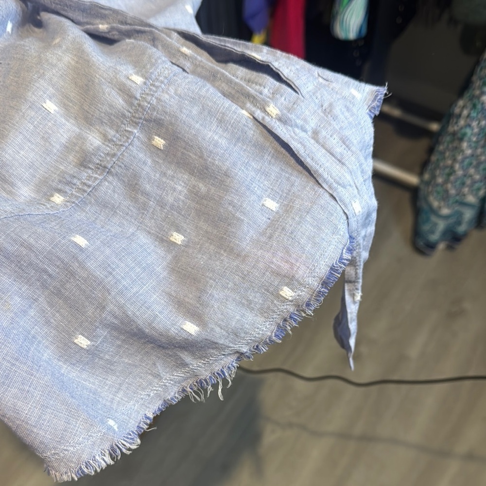 Cloth & Stone Light Blue Frayed Hem 100% cotton dress sz S - Picture 4 of 4